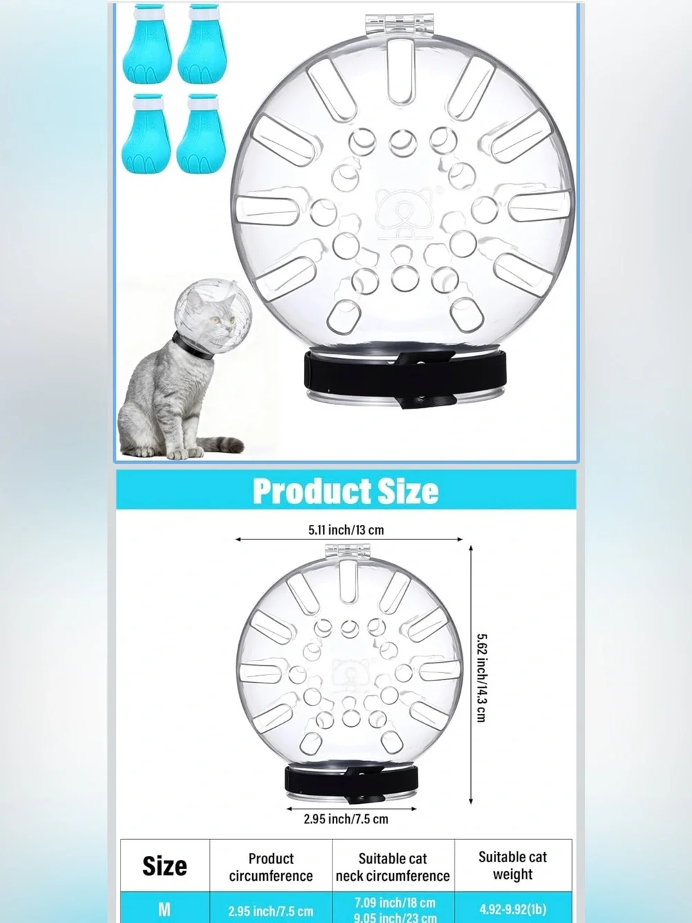 Cat Anti-Bite Muzzle & Mittens for Safe Grooming